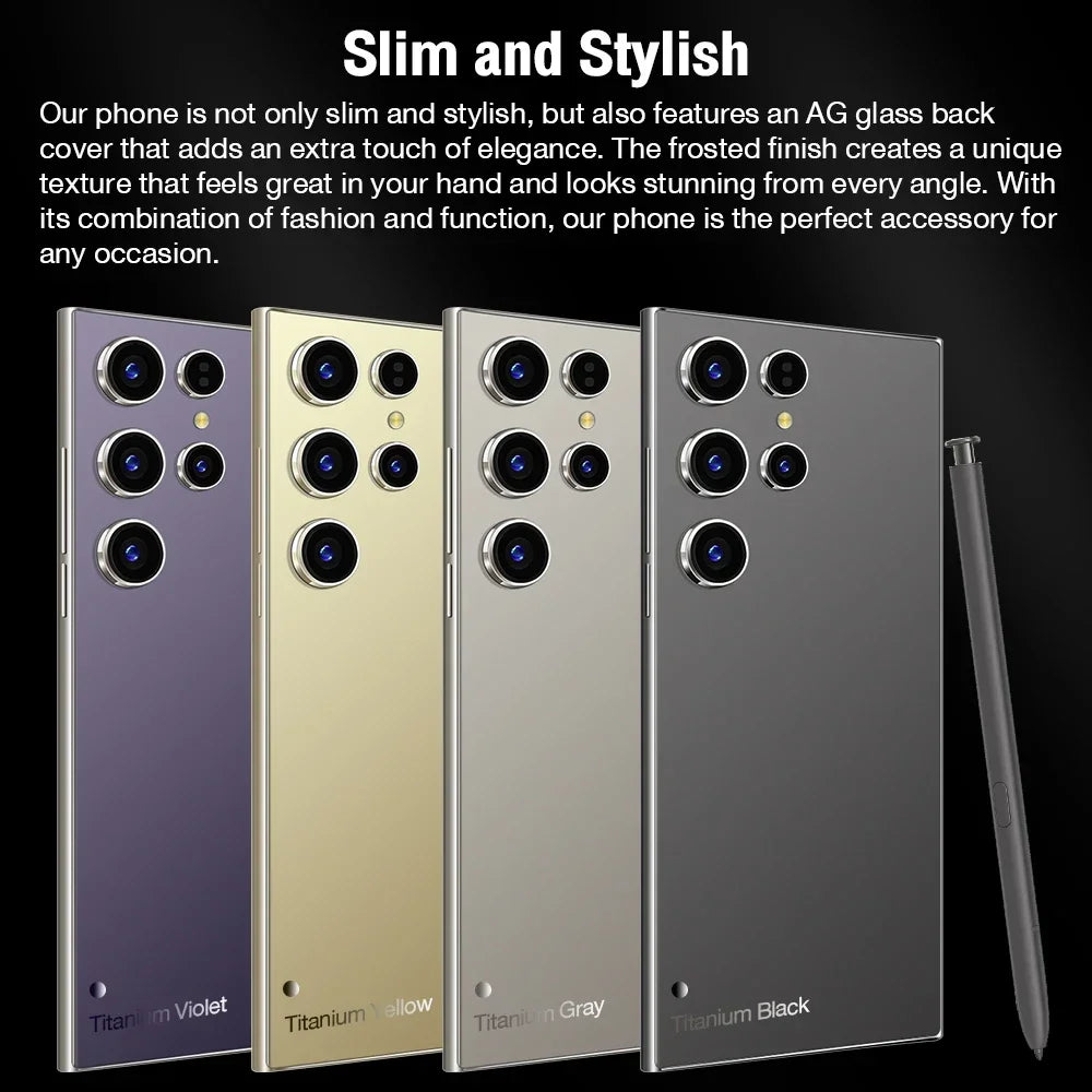 2025New S24 Ultra 7.3HD Cellphones Global Version 4G 5G Original Smartphone Dual SIM Android 14 Cell Phone 8000mAh Mobile Phones