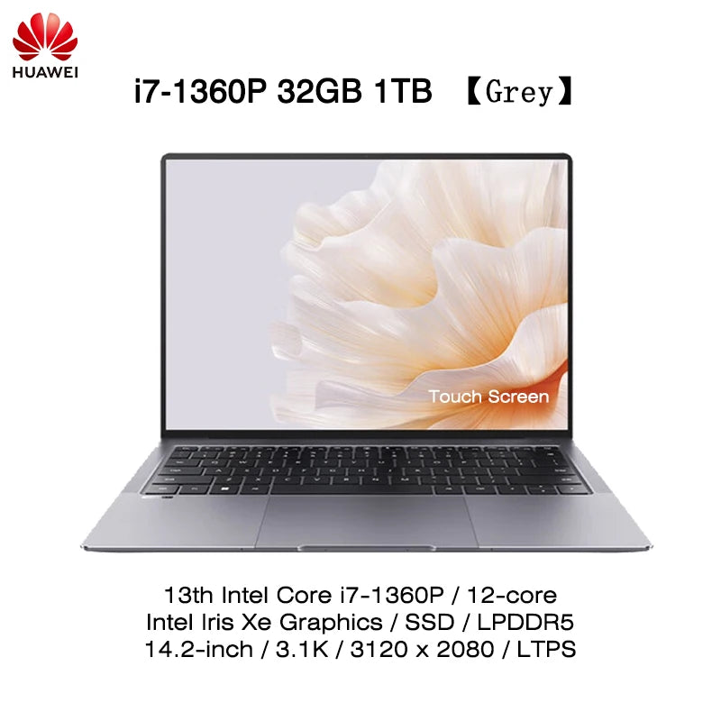 2023 HUAWEI MateBook X Pro Laptop i7-1360P 16/32GB 1/2TB 13th Core Notebook 14.2-inch 3.1k Touch-screen Computer HDR Vivid LTPS