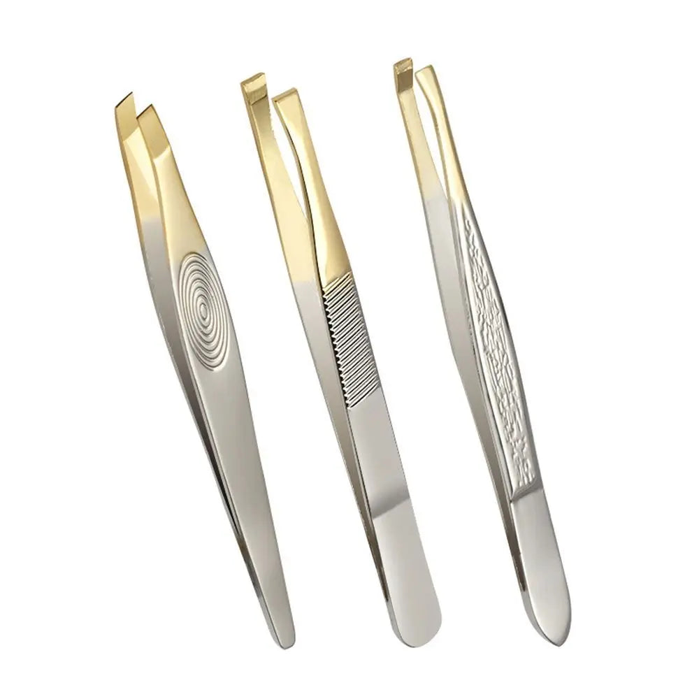 1PC Stainless Steel Slant/Tip/Flat Eyebrow Tweezer for Facial Hair Ingrown Hair Removal Tool Tweezers For Plucking Eyebrows