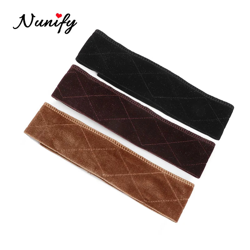 Nunify Non-slip Soft Velvet Women Wig Grips Headband Adjustable Wig holder Velvet Wig Accessories Grip Scarf Headband