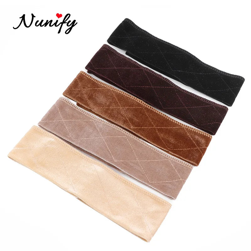 Nunify Non-slip Soft Velvet Women Wig Grips Headband Adjustable Wig holder Velvet Wig Accessories Grip Scarf Headband