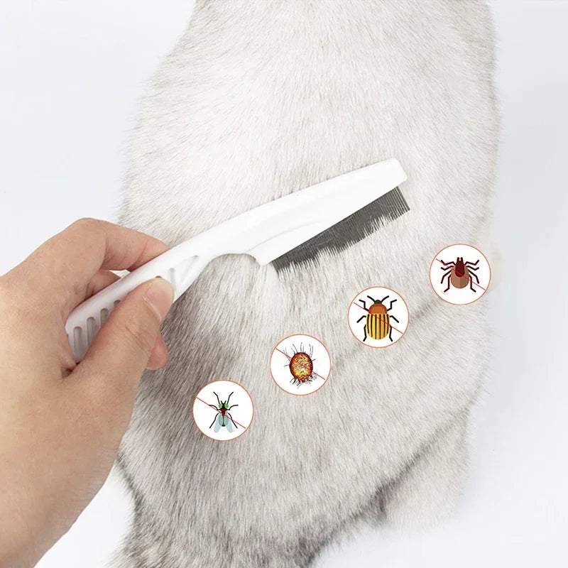 1pc Stainless Steel Pet Hair Shedding Comb Flea Comb for Cat Dog Comfort Cats Flea Hair Grooming Comb Dog Fur Removal Brush