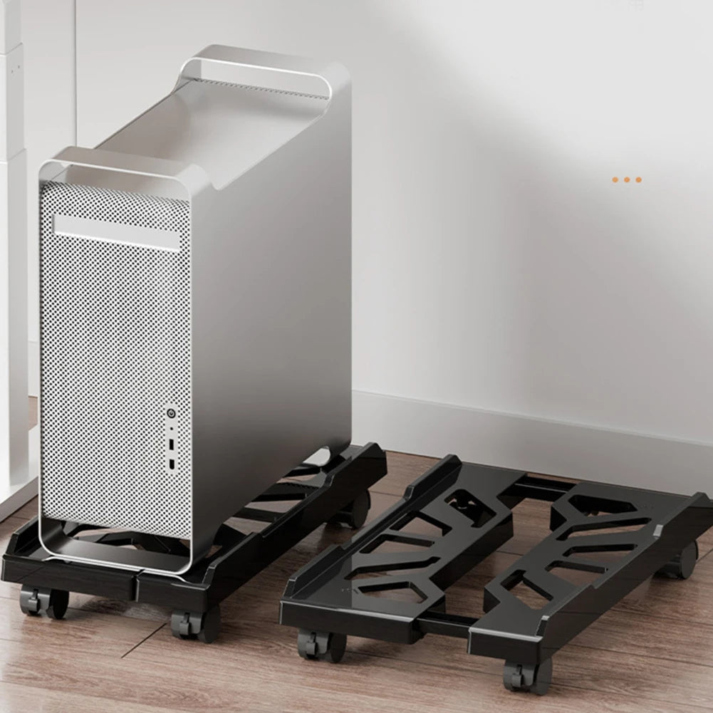 Adjustable Mobile CPU Stand Heavy-Duty PC Tower Stand With 4 Caster Wheels Ventilated Under Desk CPU Holder PC Floor Cart