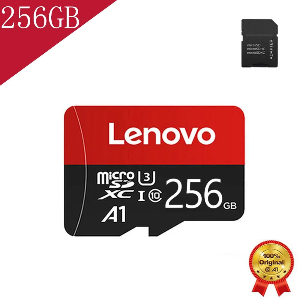 Lenovo Select Micro SD Memory Card, 256GB MicroSDXC 130MB/s Full HD and 4K UHD, UHS-I, U3, A2, V30, for cameras/automotive