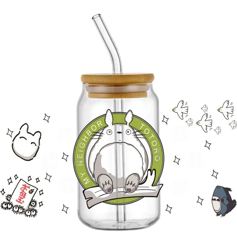 Miniso Japanese Animation UV DTF Cup Wrap Cartoon Cute Transfer Stickers Decal for 16oz Libbey DIY Waterproof Sticker
