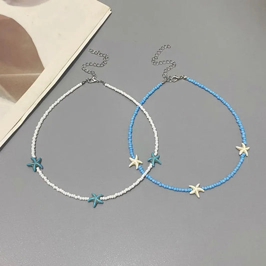 Choker Necklace for Women Fashion Handmade Starfish Design Collar Neck Jewelry Gift for Friend Wholesale Jewelry  dropshipping