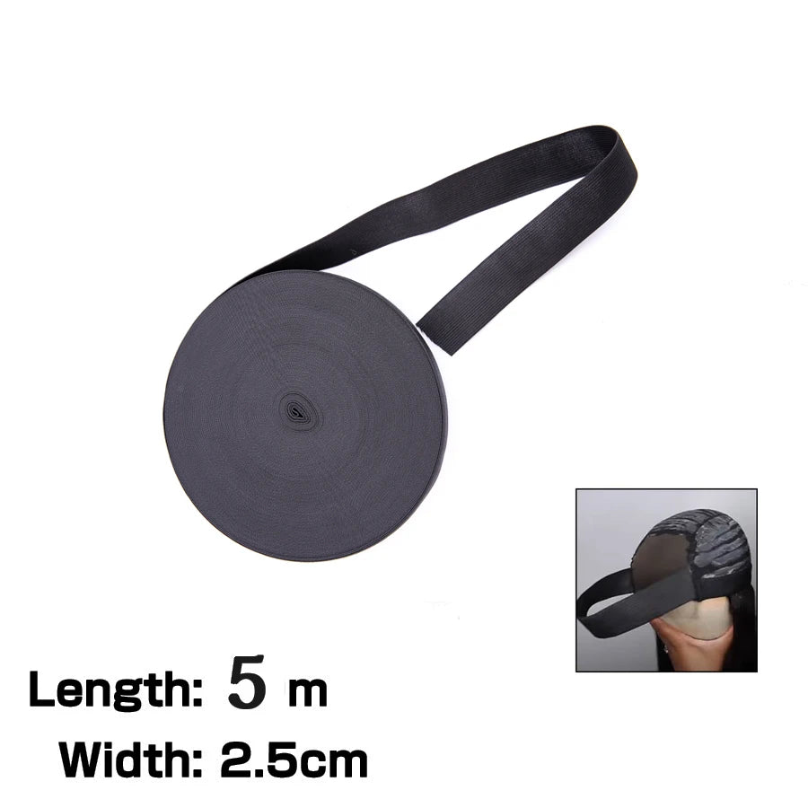 5M/roll Sewing Headband for Wig 5 Sizes Elastic Wig Band for Hold Wig Good Quality DIY Wig Accessories Wig Elastic Band