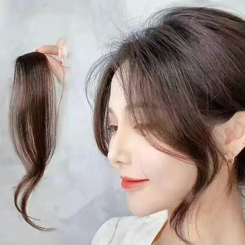 Synthetic Hair Bangs Side Fringe for Women 3D Middle Part False Bangs Clip-in Extensions Invisible Hairpieces Natural Bangs