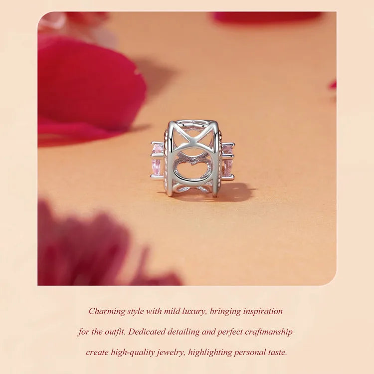 WOSTU 925 Sterling Silver Tree of Life Pendant Plated White Rose Gold Rose Charm Spacer Beads Fit Original Bracelet for Women