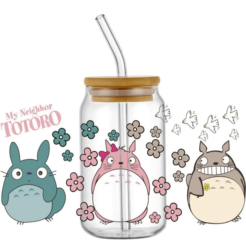 Miniso Japanese Animation UV DTF Cup Wrap Cartoon Cute Transfer Stickers Decal for 16oz Libbey DIY Waterproof Sticker