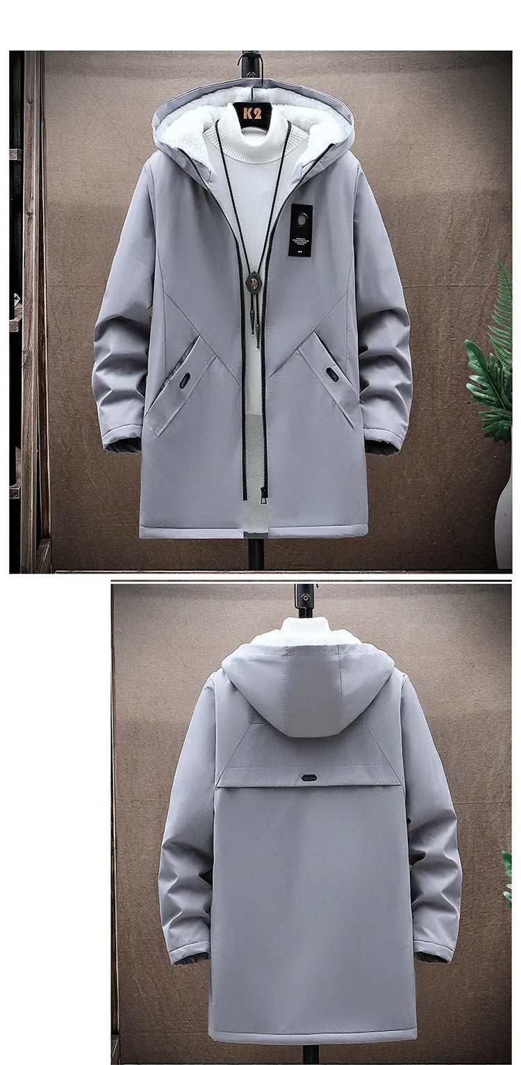 2024 Men's Classic Fashion Trend Long Windbreaker Spring Autumn Men Casual Loose Large Size High-quality Hooded Coat