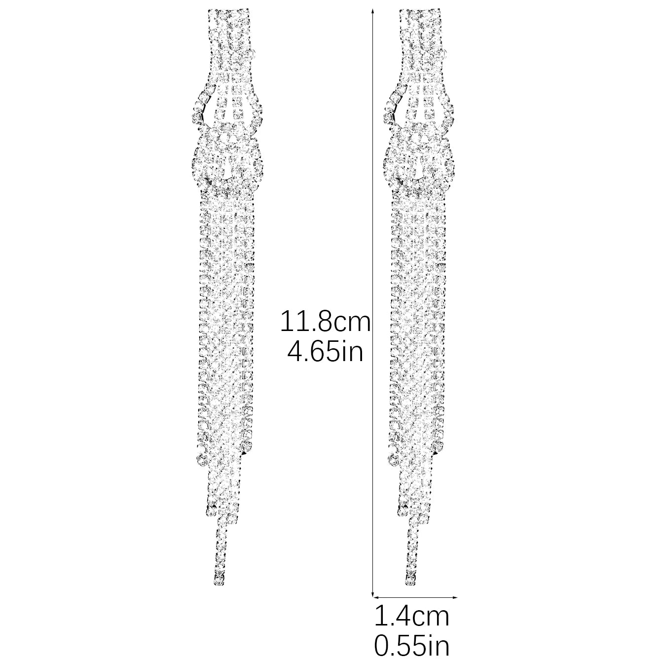 Shiny Multicolored Crystal Long Drop Earrings For Women Brides Classic Geometry Square Dangle Earring Wedding Party Jewelry Gift