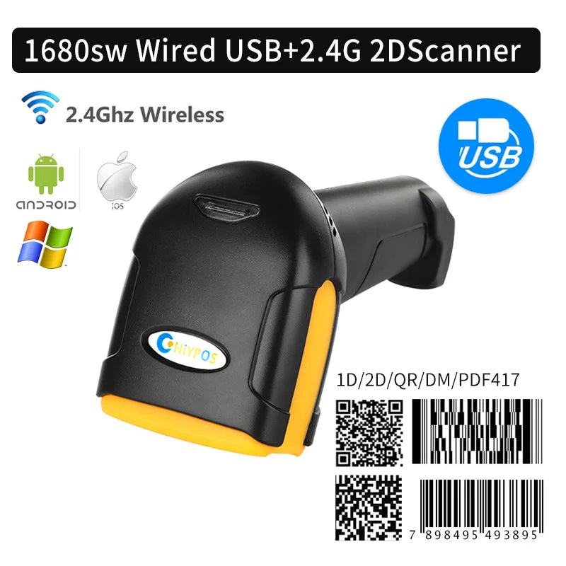 CHIYI 1D/2D Supermarket Handhel Barcode Bar Code Scanner Reader QR PDF417 Bluetooth 2.4G Wireless &Wired USB Platform