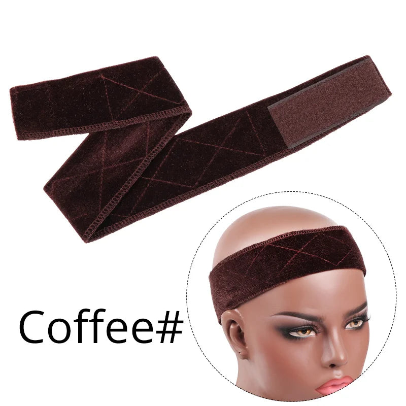 Nunify Non-slip Soft Velvet Women Wig Grips Headband Adjustable Wig holder Velvet Wig Accessories Grip Scarf Headband