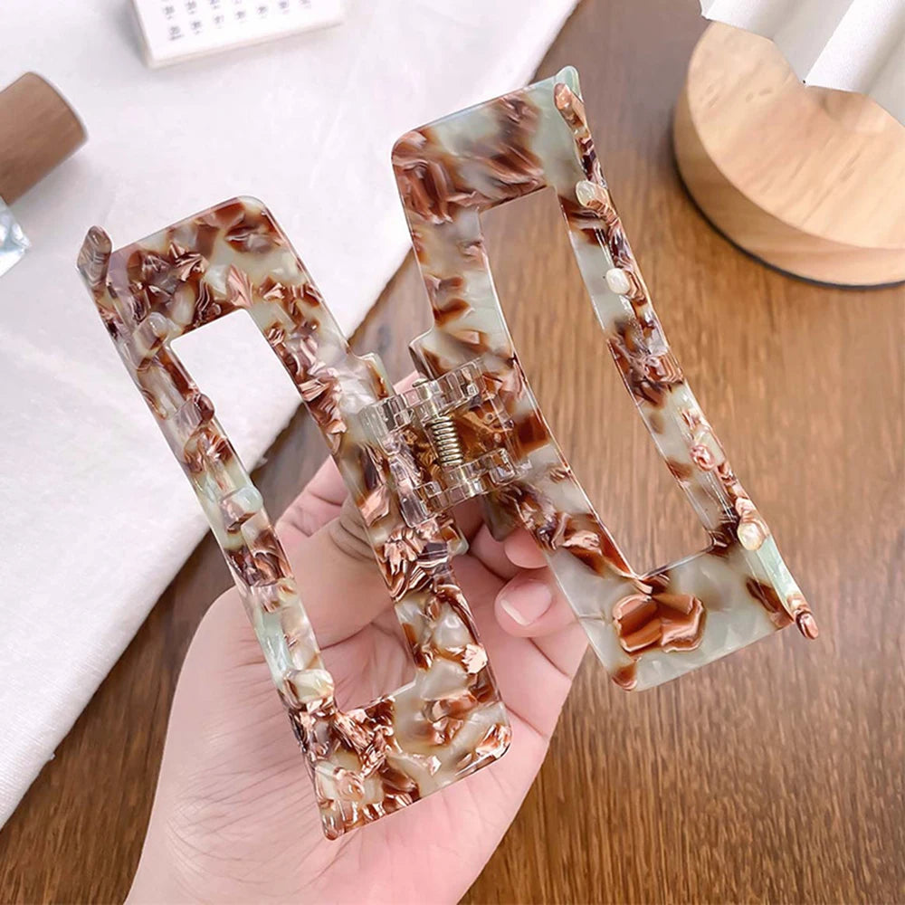 10cm Length Large Acetate Hair Clip Back Head Hairpin French Retro Mermaid Color Hair Claw Headdress Hairpin Female