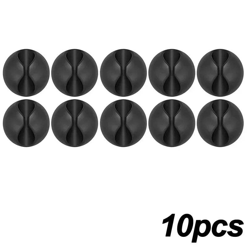 5/50Pcs Mini Cable Winder Organizer USB Charging Cable Clips Desk Tidy Organiser Wire Cord Holder Protectors In Home Office Car