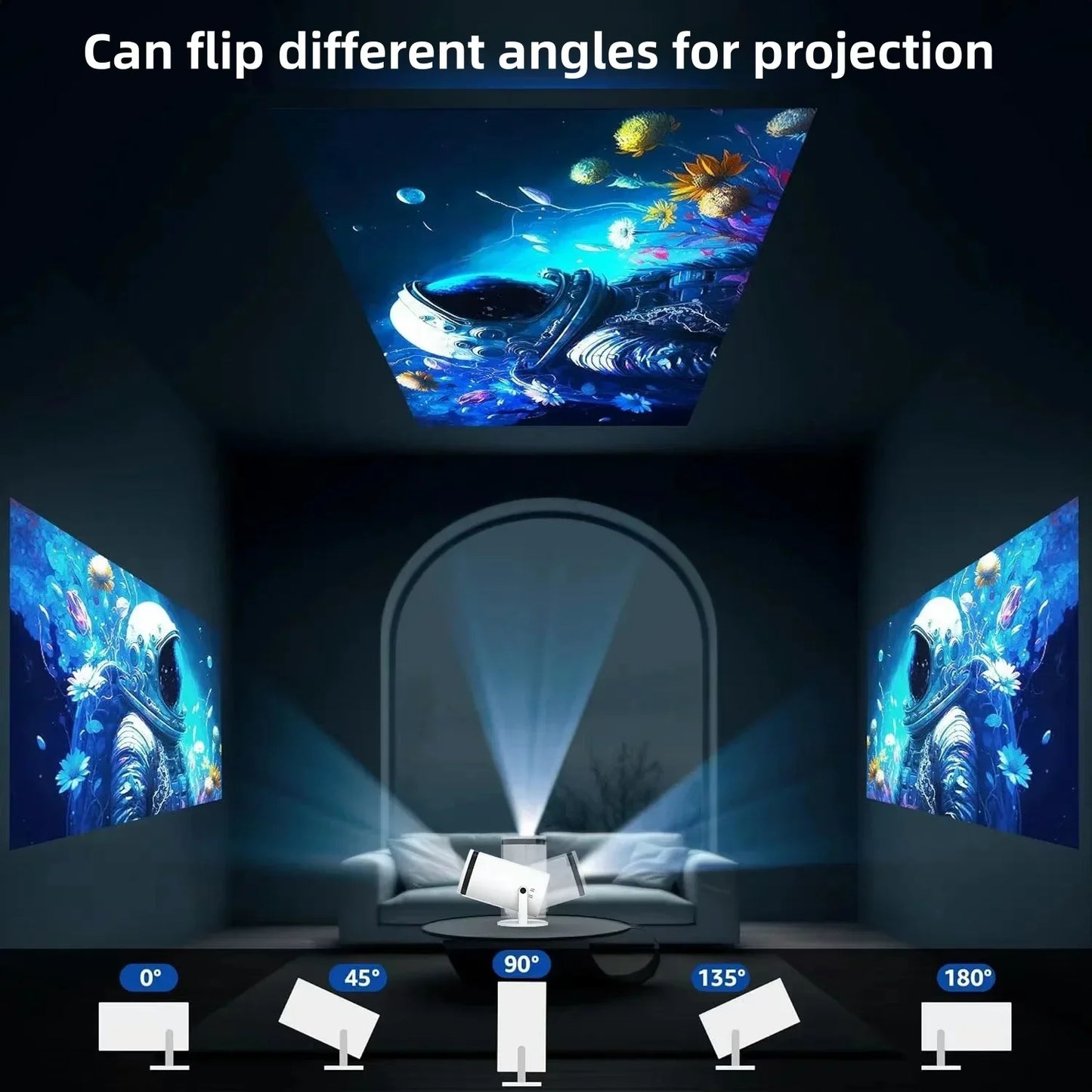 Salange-P30 Projetor LED de Home Theater, Estilo Livre, HDMI, USB, Adequado para Samsung, Xiaomi, IOS, Telefone Android, 720P, E