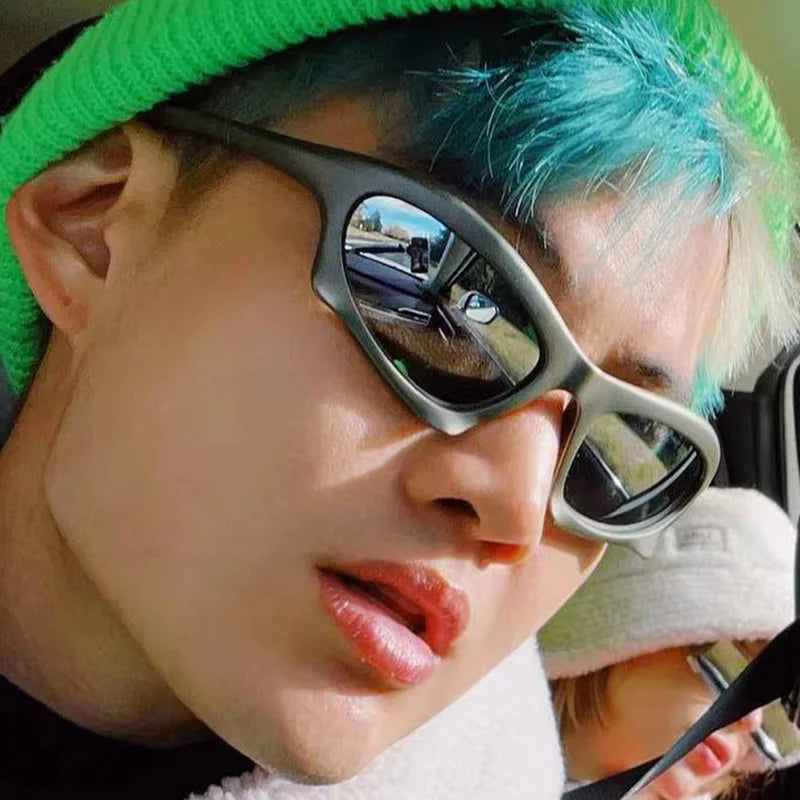 Vintage Steampunk Sunglasses Men Women Fashion Punk Irregular Y2K Mirror Shades Rideing Eyeglasses Eyewear Sun Glassses UV400