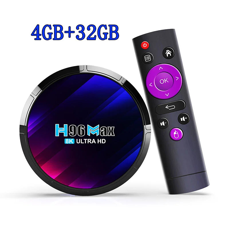 Android 13 Smart TV Box H96 Max RK3528 Quad-core WIFI6 BT 5.0 8k UHD Output 100M/LAN Smart Set Top Box Streaming Media Player