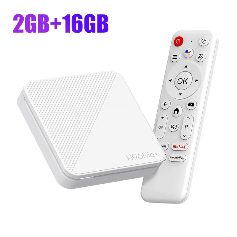 H96 MAX H313 Smart TV Box Android 14 ATV TV Box 4K@60fps 100M/LAN Wifi6 BT5.0 Google Voice Assistant Media Player Set Top Box