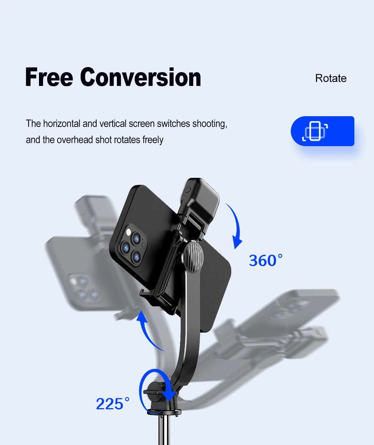 C01s Selfie Stick Tripod with Fill Light, Detachable Phone Bracket Monopod,  Wireless Bluetooth Remote for Huawei iPhone Android