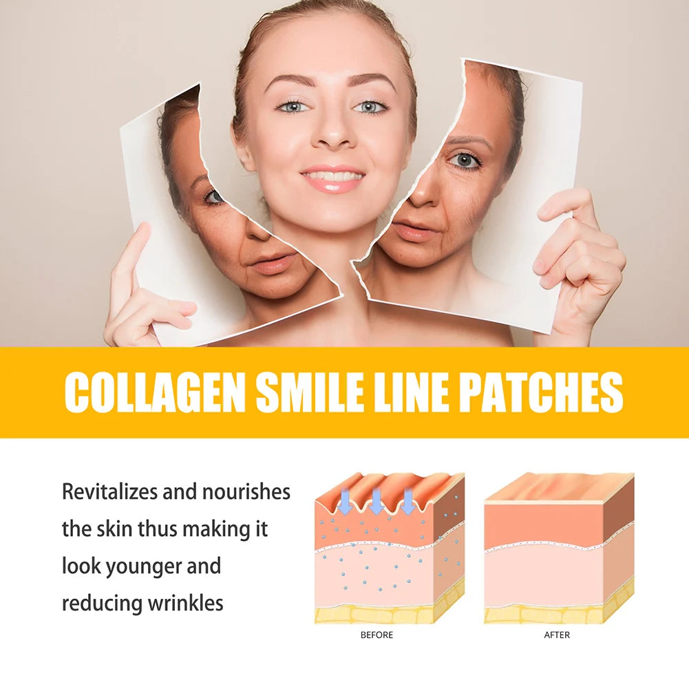 10pcs/Box Forehead Line Removal Patch Nasolabial Folds Collagen Wrinkle Face Patch Anti-Aging Face Lift Beauty Skin Care Pad