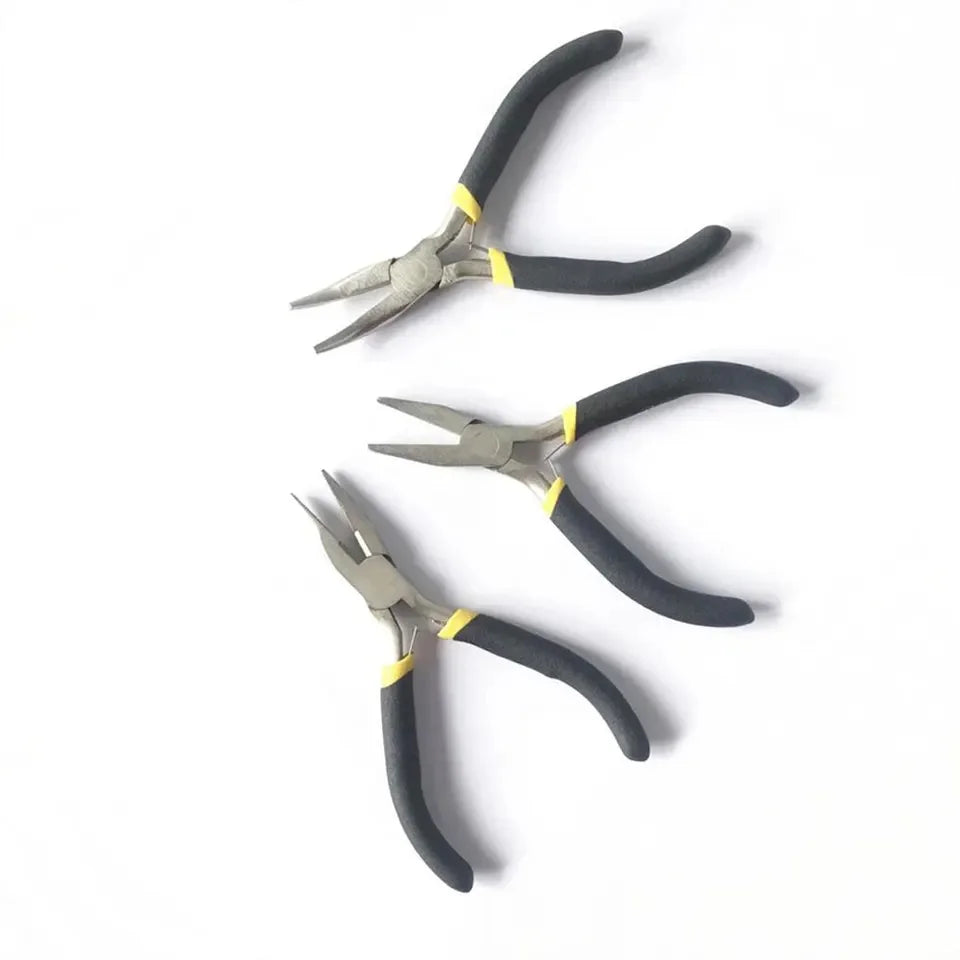 1Pcs Portable Durable Carbon Steel Forging Jewellery Pliers Light Weight Mini Pliers Hand Tools Round Flat Long Nose Pliers