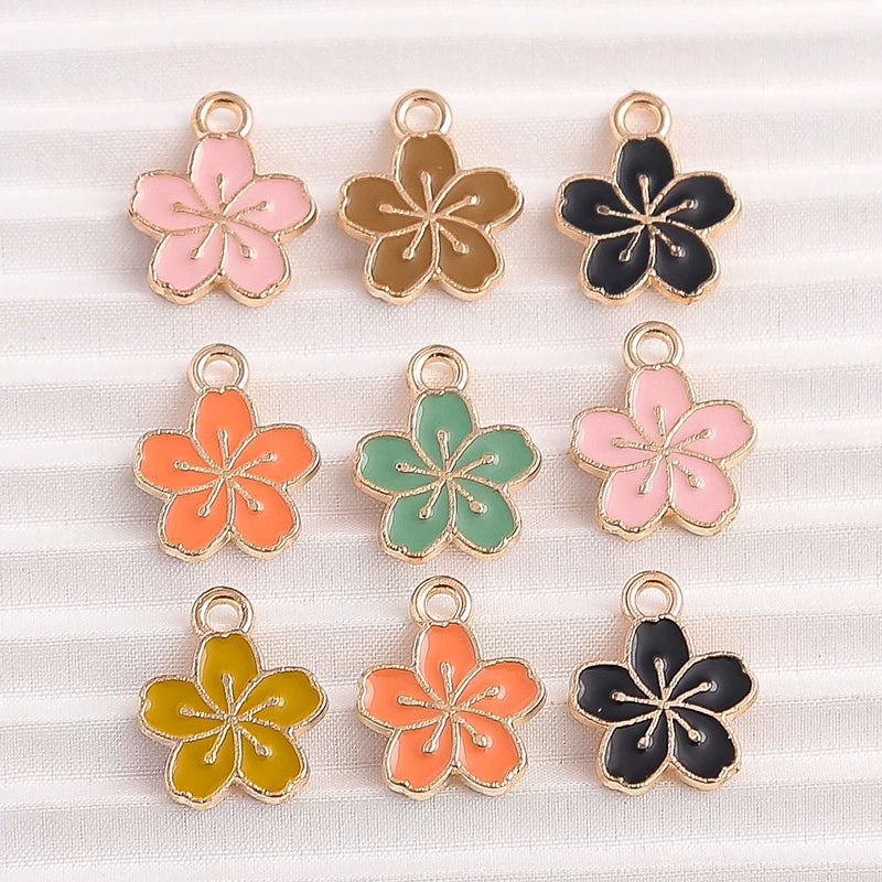 10pcs Cute Plant Charms Enamel Flower Tree Cactus Charms for Jewelry Making DIY Pendants Necklaces Drop Earrings Crafts Supplies