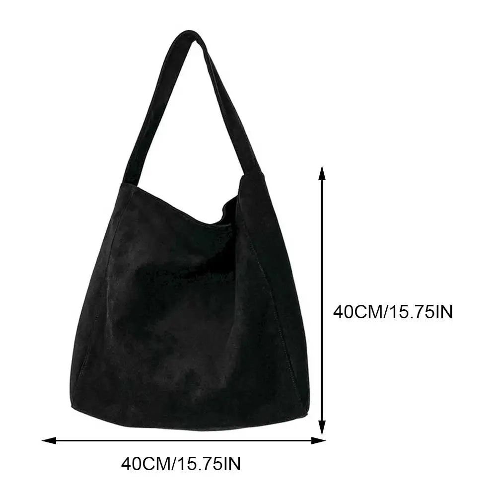 Women Large Capacity Shoulder Bag Stylish Tweed Fabric Trendy Bag Fashion All-Match Bag for Daily Solid Color Handbag