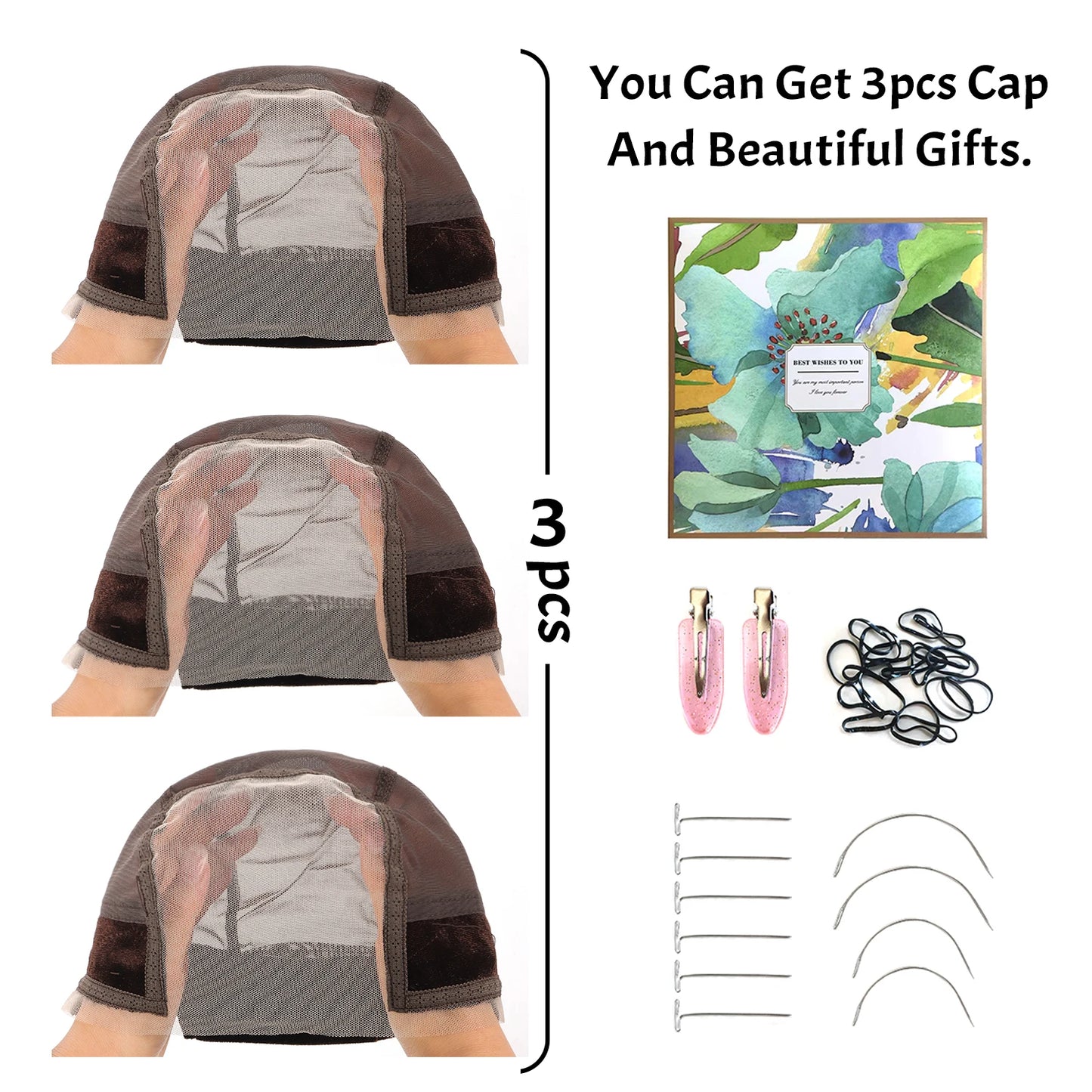 Wig Cap with Grip Band for Keeping Wigs in Place, More Full Cap-wide Transparent Lace for Lace Front Wigs