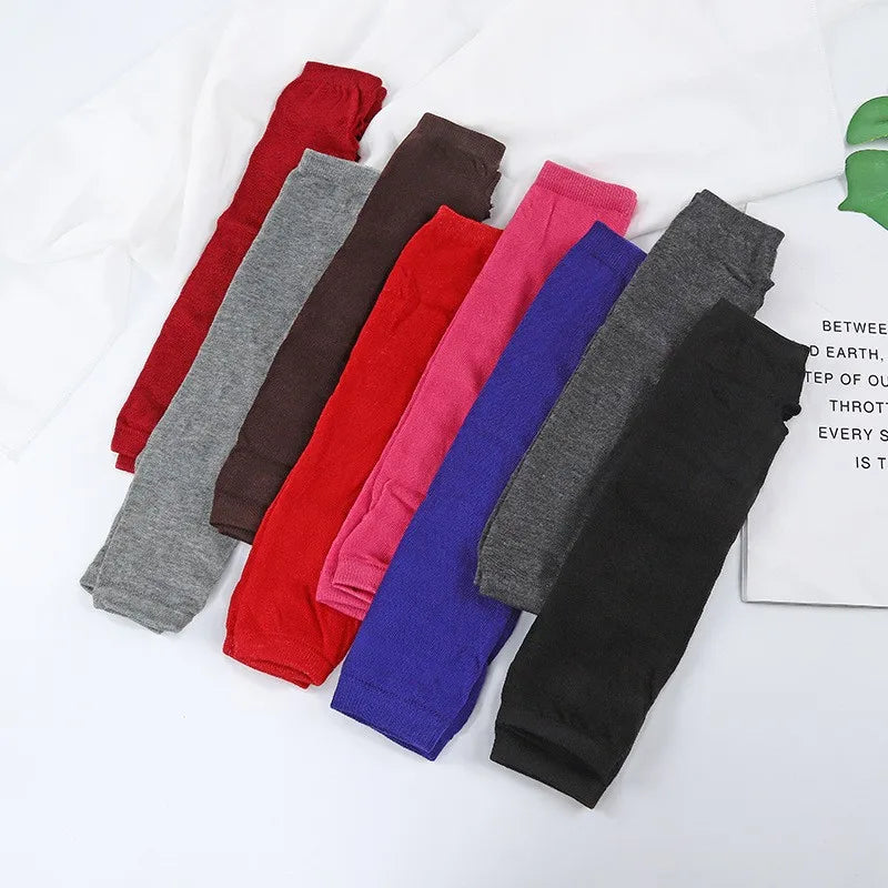 Unisex Long Fingerless Gloves Gloves Arm Cover Striped Cotton Wrist Sleeves Arm Warmer Sleeve Knitted Gloves Womens Fingerless