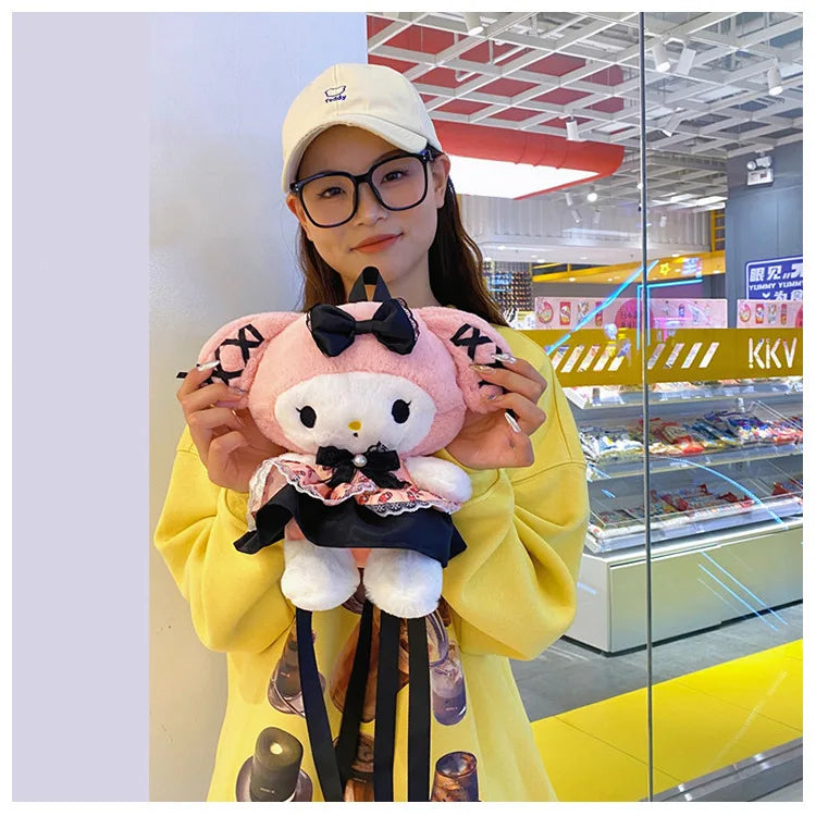 Wholesale Sanrio Plush Kuromi Backpack My Melody Backpack Shoulder Bag Kawaii Plush Toys Lolita Daypack Plushies Doll Girl Gift