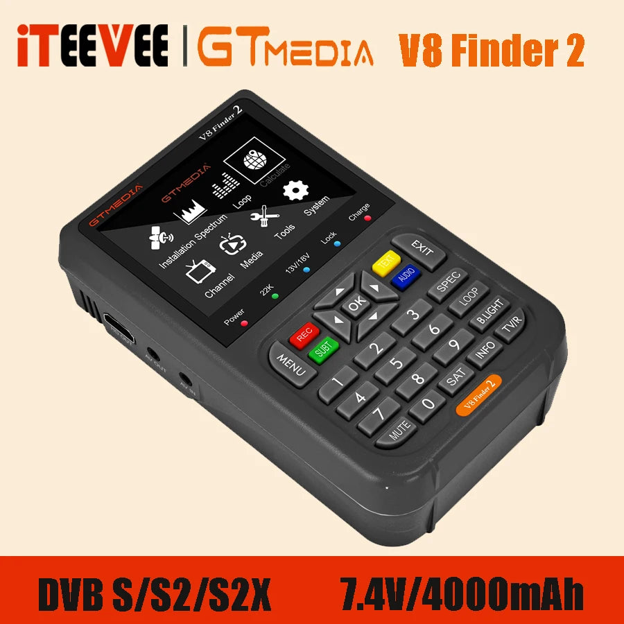 2025 V8 Finder 2 PRO Satellite Signal Finder DVB S/S2/S2X HD 1080P TV Signal Receiver Sat Decoder brazil ACM h.264 Free Ship