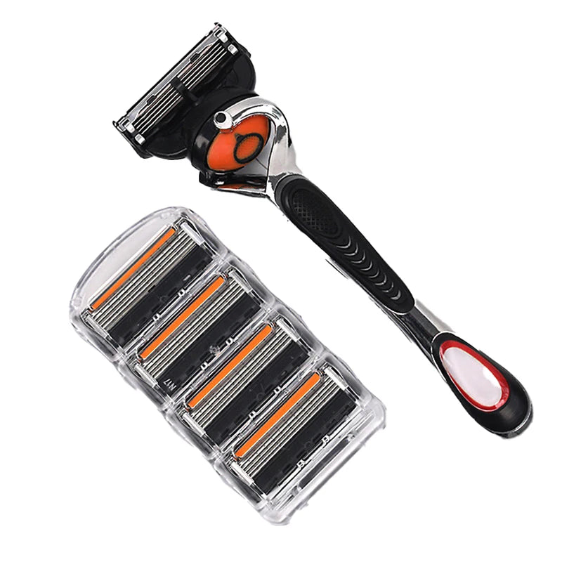 5-Layer Razor Blades Replacement Blades Manual Wet Shaving Safety Razor Skin Protection Classic Razor Knife Holder