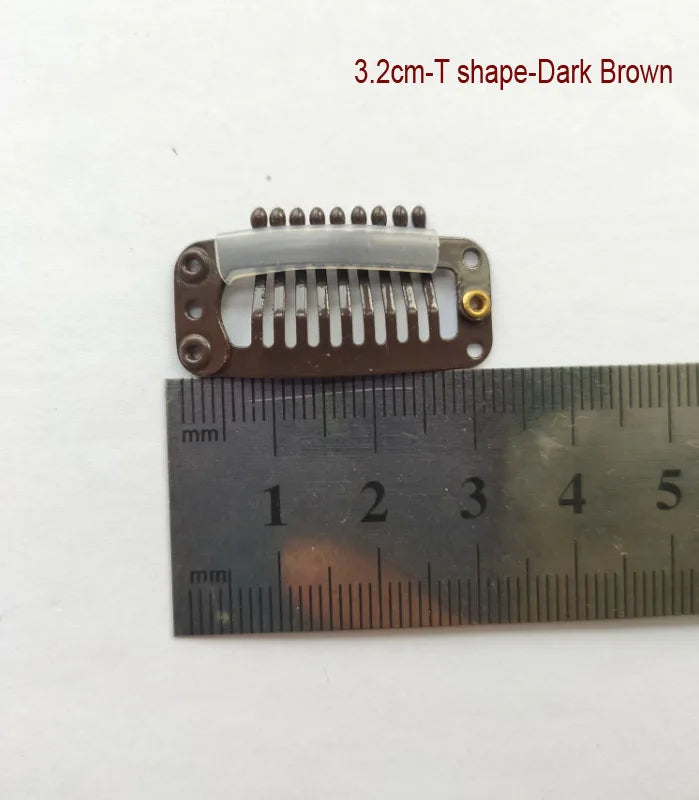 50pcs 2.3cm-3.6cm Black Brown Color Wig Clips Snap Clip For Hair Extension Wig Weft Wig PP Hairpins Large Clips Styling Tools