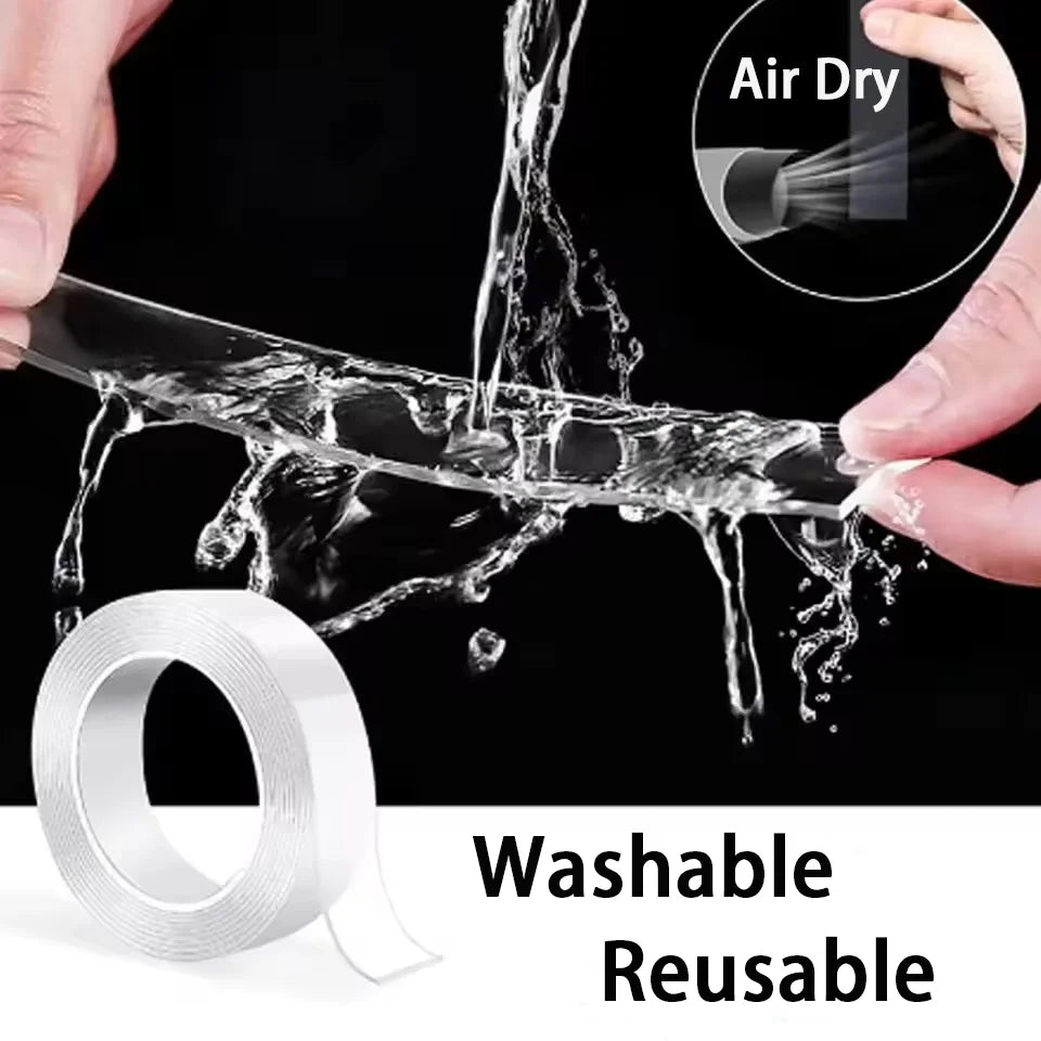 Nano Double sided Adhesive Tape Extra Strong Waterproof Transparent Traceless Tape Thickened Reusable Decorative Tape Home Tools
