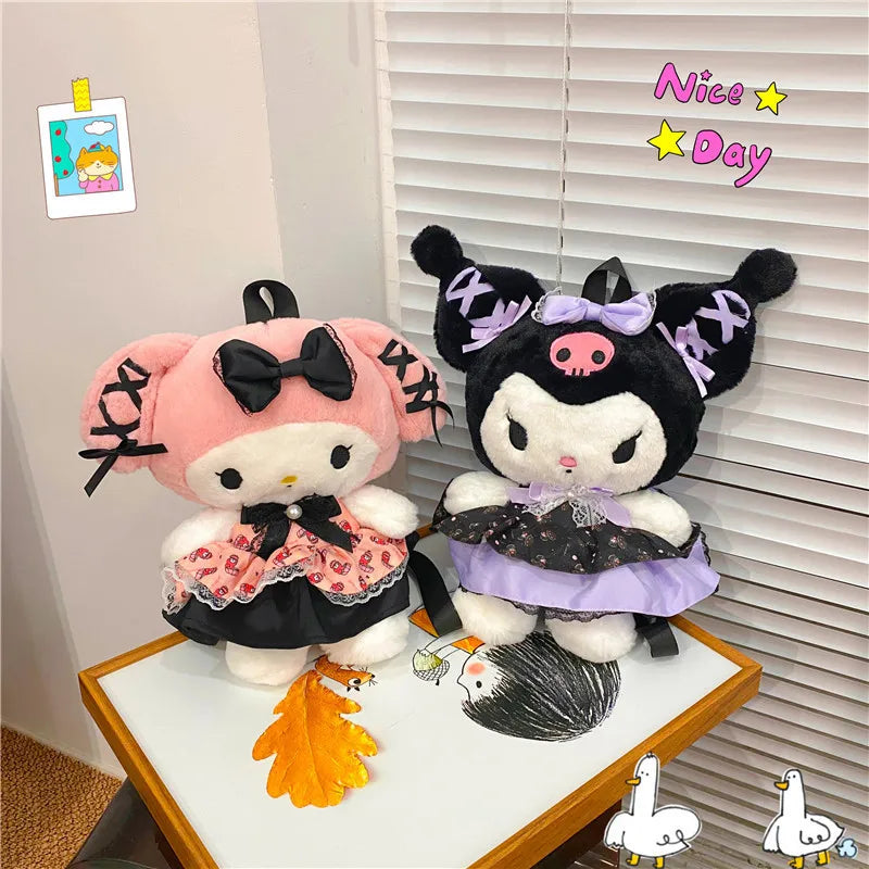Wholesale Sanrio Plush Kuromi Backpack My Melody Backpack Shoulder Bag Kawaii Plush Toys Lolita Daypack Plushies Doll Girl Gift