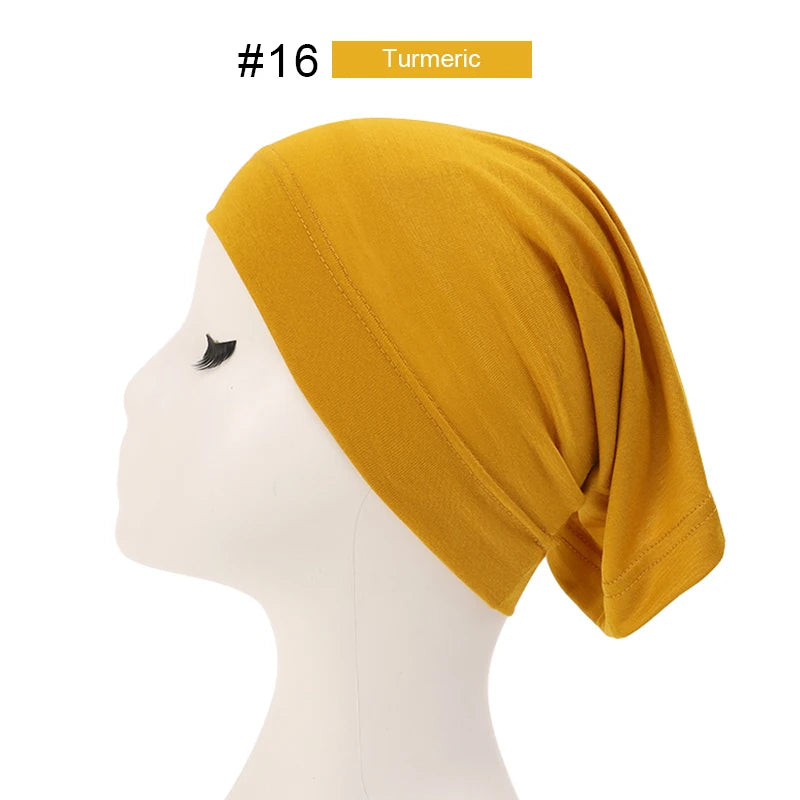 Fashion Muslim Hijab Caps Solid Underscarf Women Veil Modal Cotton Hijab Muslim Scarf Turbans Head  Women's Hijabs Hat Islamic