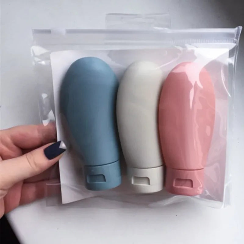 3pcs 60ml /PE PP Women Hose Dispensing Bottle Nordic Style Portable Hotel Shampoo Shower Gel Travel Squeeze Lotion Combo Kit