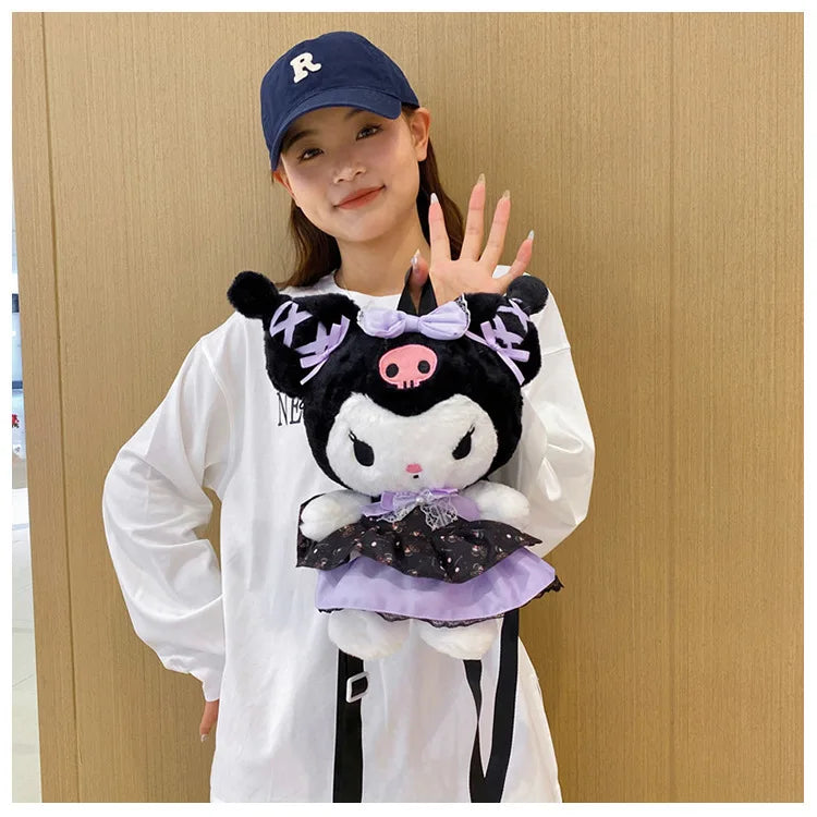 Wholesale Sanrio Plush Kuromi Backpack My Melody Backpack Shoulder Bag Kawaii Plush Toys Lolita Daypack Plushies Doll Girl Gift