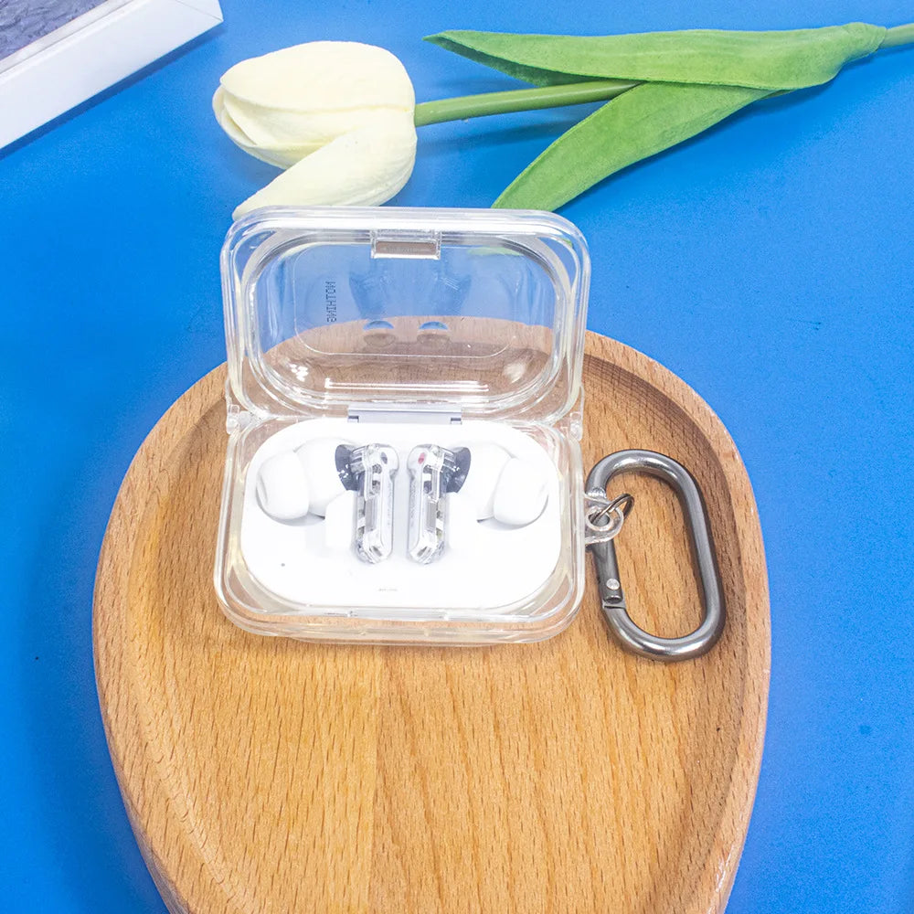 Transparent Earphone Case For Nothing Ear (A) Luxury Shockproof Cover For Nothing Ear a TPU Protective Shell with Keychain