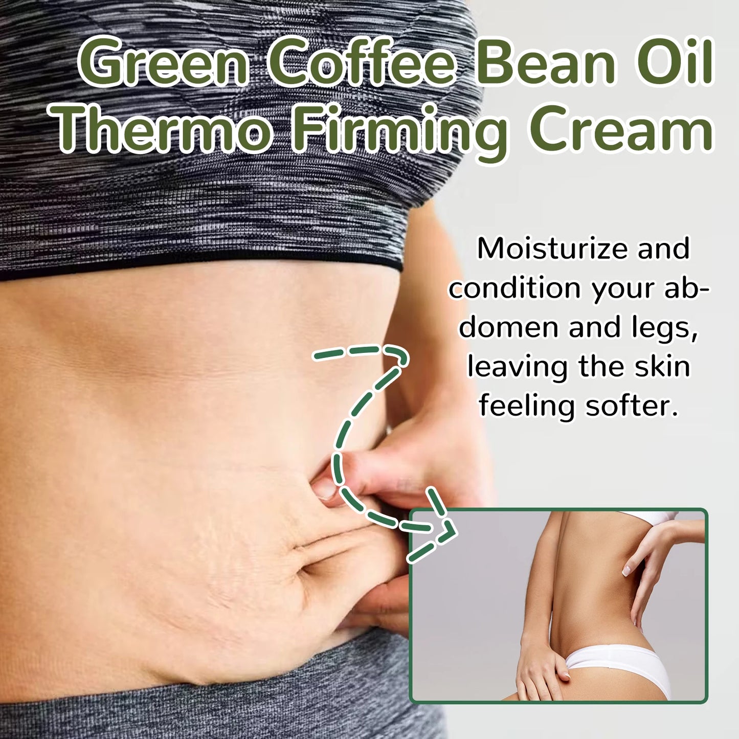 OceAura Green Coffee Bean Firming Body Cream Moisten the Skin Cream Caffeine Body Lotion Moisturizer To Firm Tighten Skin