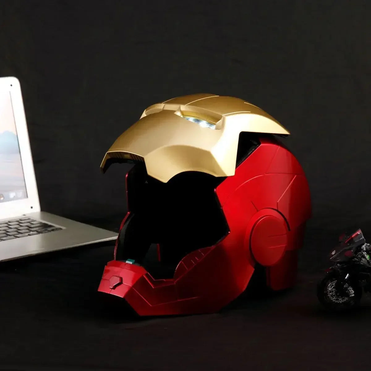 New 1:1 Marvel Iron Man Electric Helmet Multi Piece Manual Opening Helmet Model Luminous Adult And Children's Toy Gift
