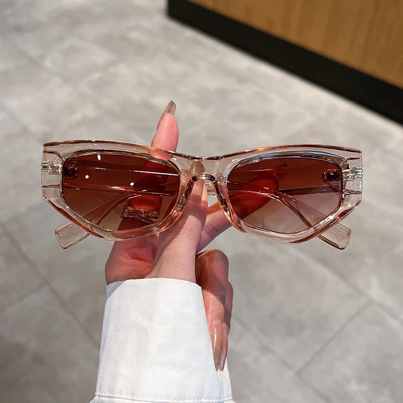 2023 Vintage Cat Eye Sunglasses Men Women New Fashion Irregular Gradient Eyewear Beach Shades Luxury Brand Designer Sun Glassses