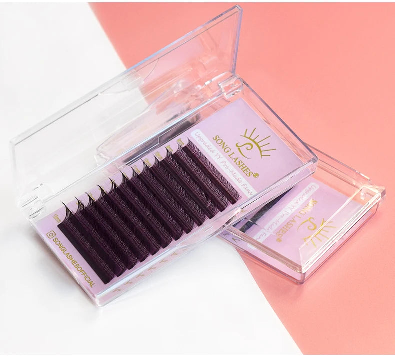 SONG LASHES Y Shape Ombre Color Lashes  Two tip C/D Curl Premade Volume Lashes Individual Eyelash Extension Supplies