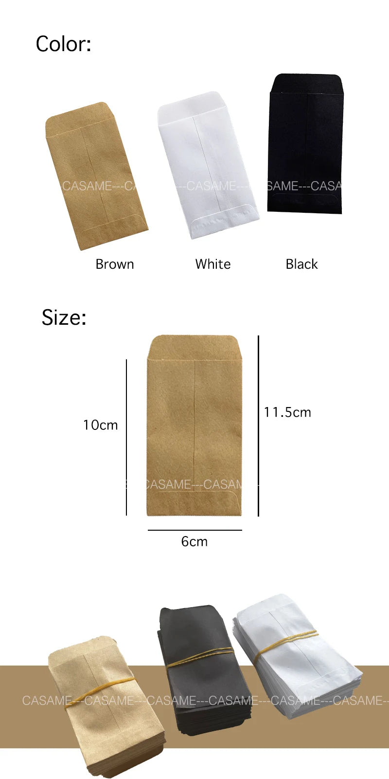 6x10cm Pink Blue Pouch Paper Bag Gift Boy Girl Decoration Packaging Cute Candy Baby Shower Guest Small Mini Kraft Craft Brown