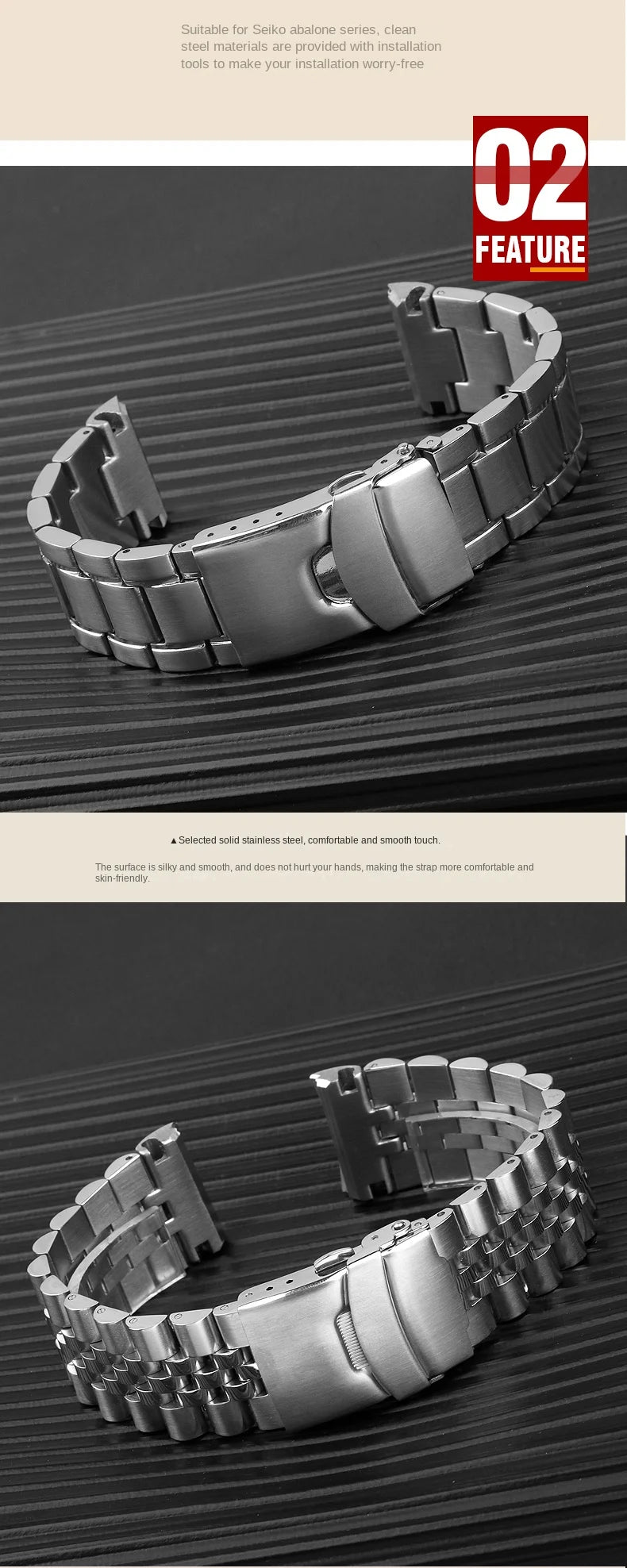 Solid stainless wristband for Seiko steel Wrist strap abalone turtle SRPE99K1 srpa21 srp777 srpc25 men's metal watchband 22mm