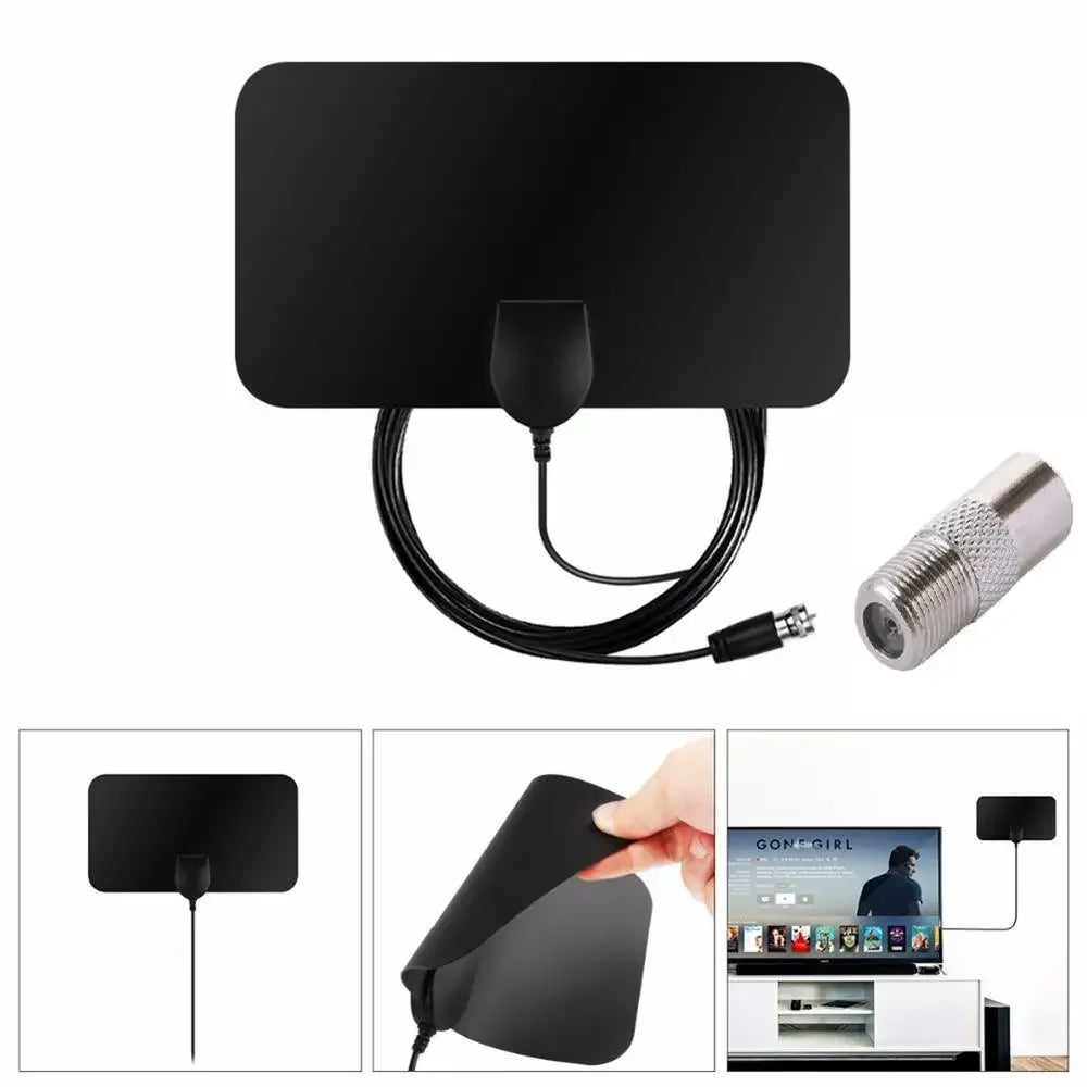 High Quality 4K High Gain HD TV DTV Box Digital TV Antenna 980 Miles Booster Active Indoor Aerial HD Flat Design