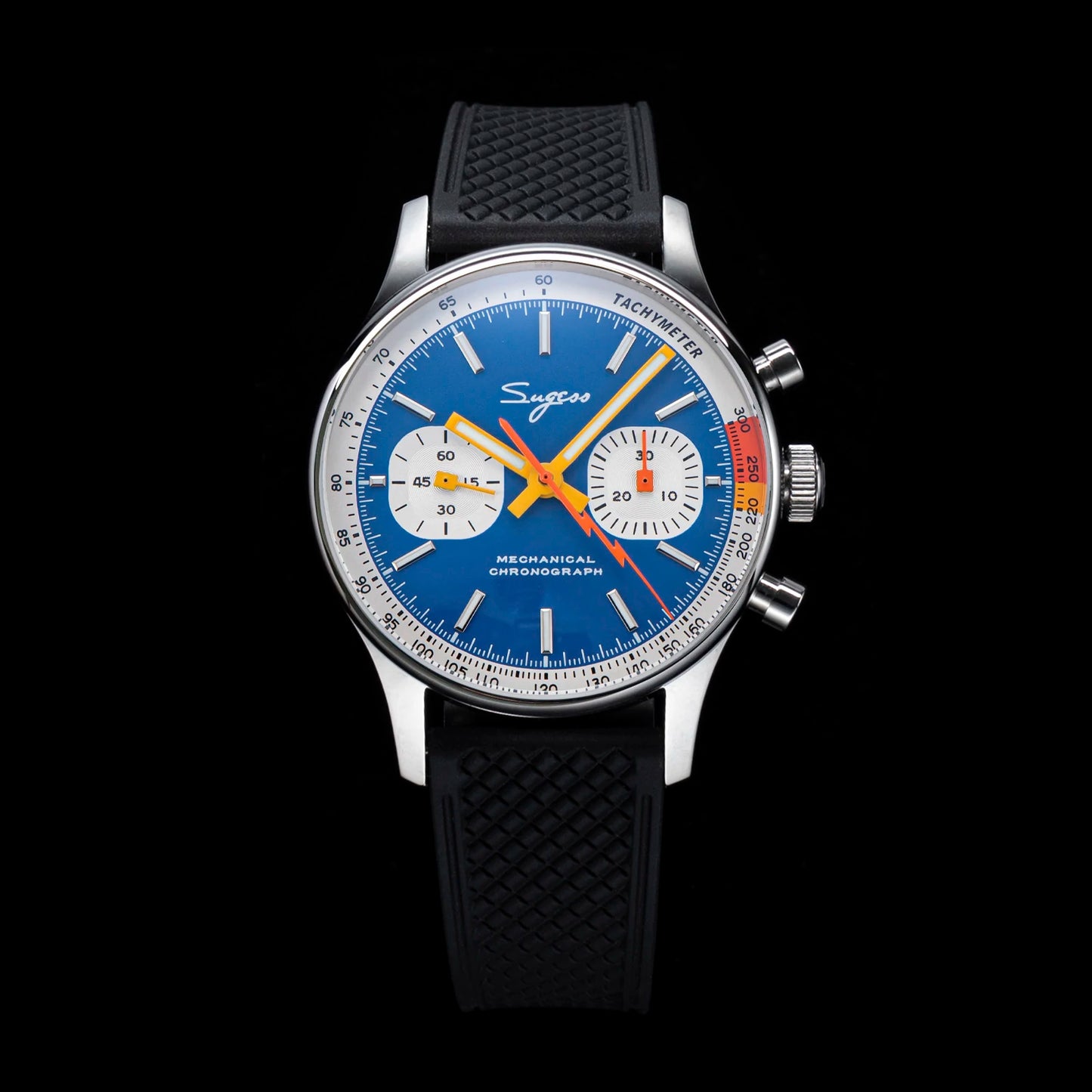 Sugess Watch Mens 1963 Pilot Chronograph Mechanical Wristwatches Tianjin ST19 Movement Swanneck Sapphire Crystal Racing Leather