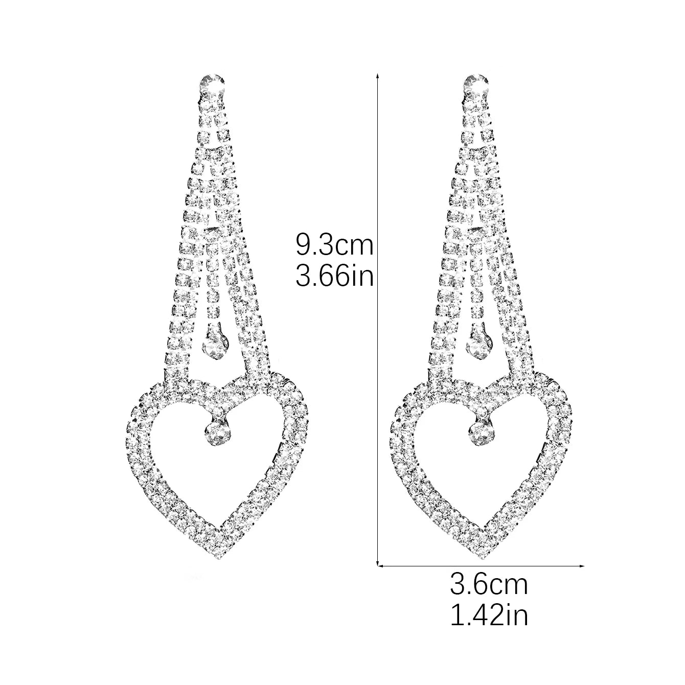 Shiny Multicolored Crystal Long Drop Earrings For Women Brides Classic Geometry Square Dangle Earring Wedding Party Jewelry Gift